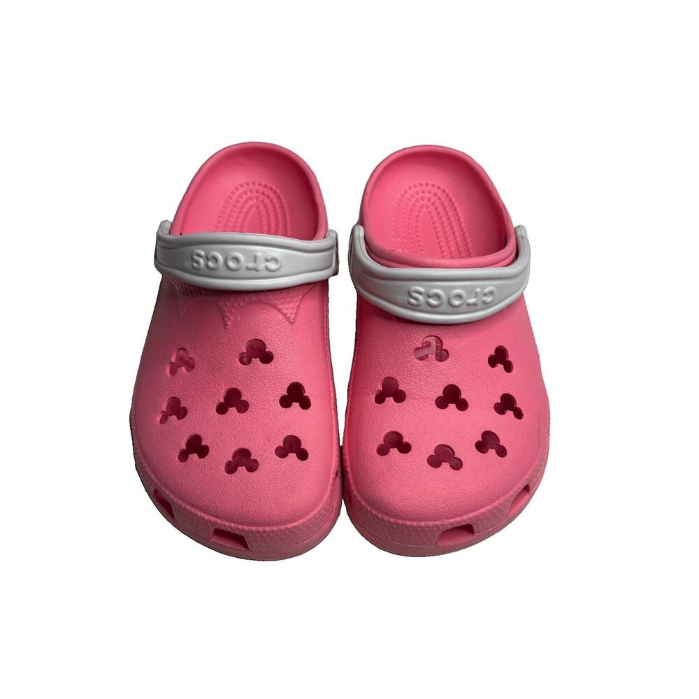 Crocs Disney Mickey Mouse Pink Icon Unisex Womens Size 6-7 Slip On Shoes